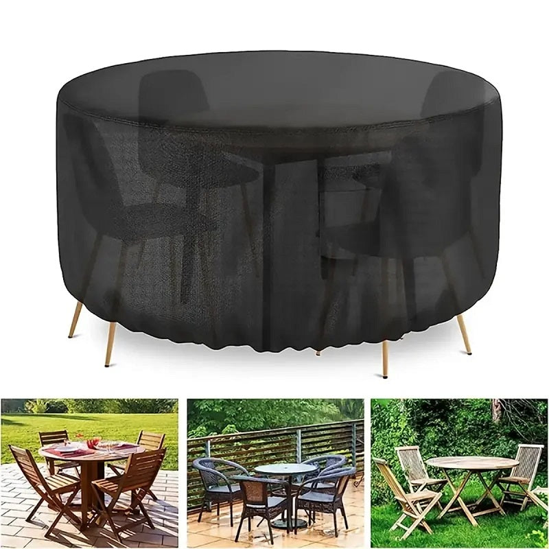 Round Waterproof Garden Furniture Cover | Heavy-Duty, UV-Resistant & Adjustable for Outdoor Tables and Chairs