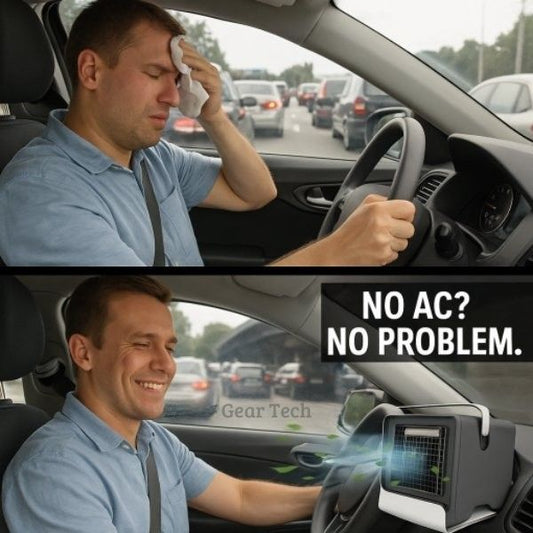 Portable Mini Air Conditioner | Ultra-Portable Car AC System, Quiet 4-Blade Design & Ideal for Home, Office, and Travel Use