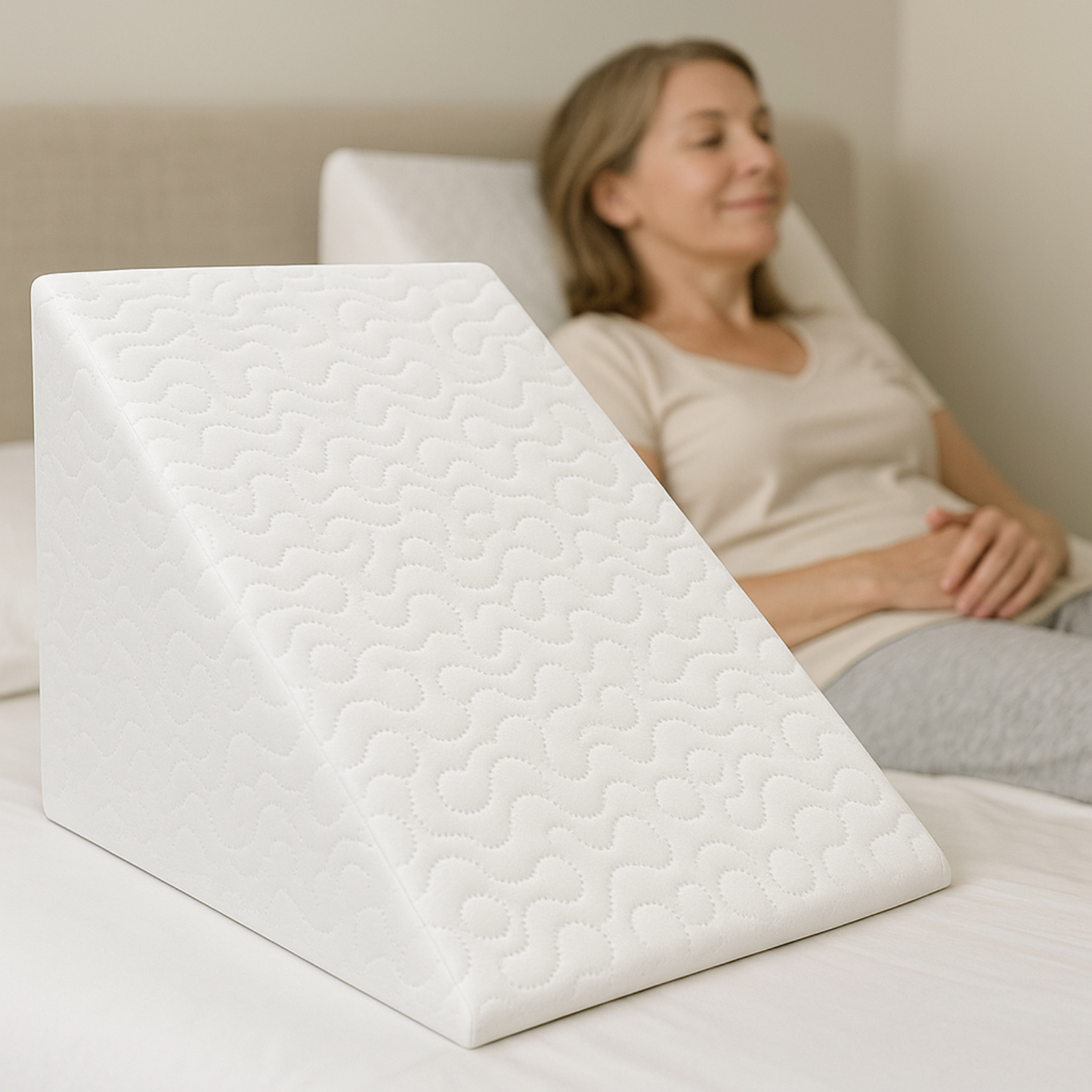 Large Triangle Wedge Pillow | Adjustable Foam for Acid Reflux, Back Pain & Post-Surgery Recovery