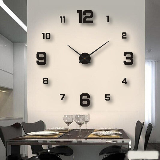 Unique Black Wall Clock | Innovative Design, Quartz Movement & Ideal for Home Decor