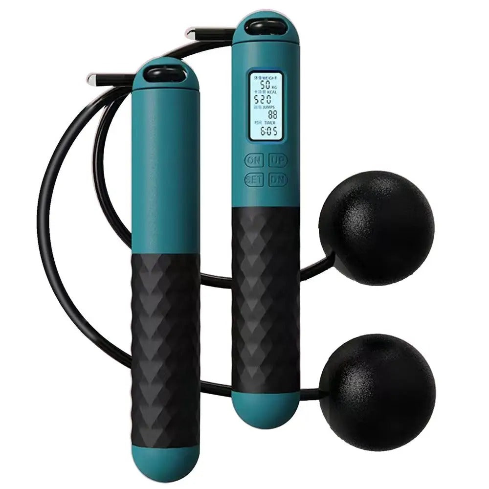Weighted Cordless Jump Rope with Counter | Ergonomic, Tangle-Free Design for Home Workouts and Cardio Training