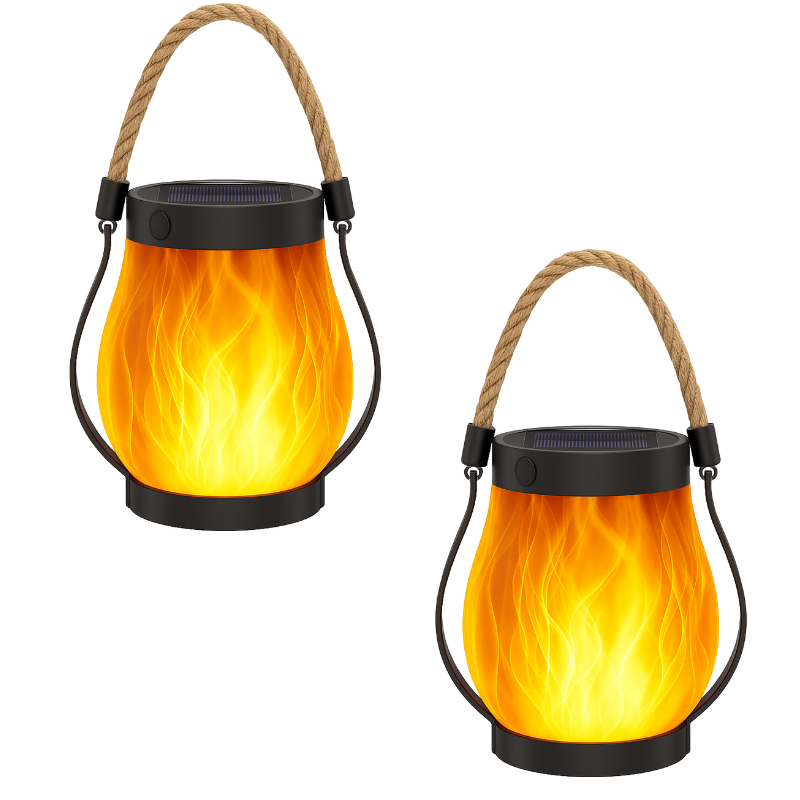 Solar-Powered Outdoor Lantern | Realistic Flame Effect, All-Weather Proof & Ideal for Cozy Evenings on the Patio or Balcony