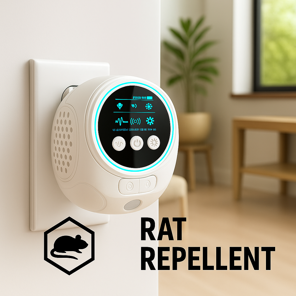 Plug-In Ultrasonic Rat Repellent | Chemical-Free. Silent & Covers Up to 3200 sq. ft. for Indoor and Outdoor Use