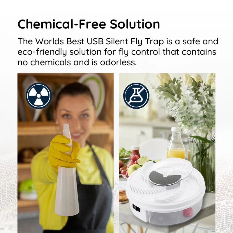 USB Silent Fly Trap | Eco-Friendly, Non-Toxic & Effective for Home and Outdoor Use