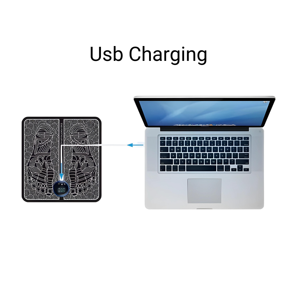 EMS Foot Massage Pad with Adjustable Intensity for Pain Relief and Relaxation at Home