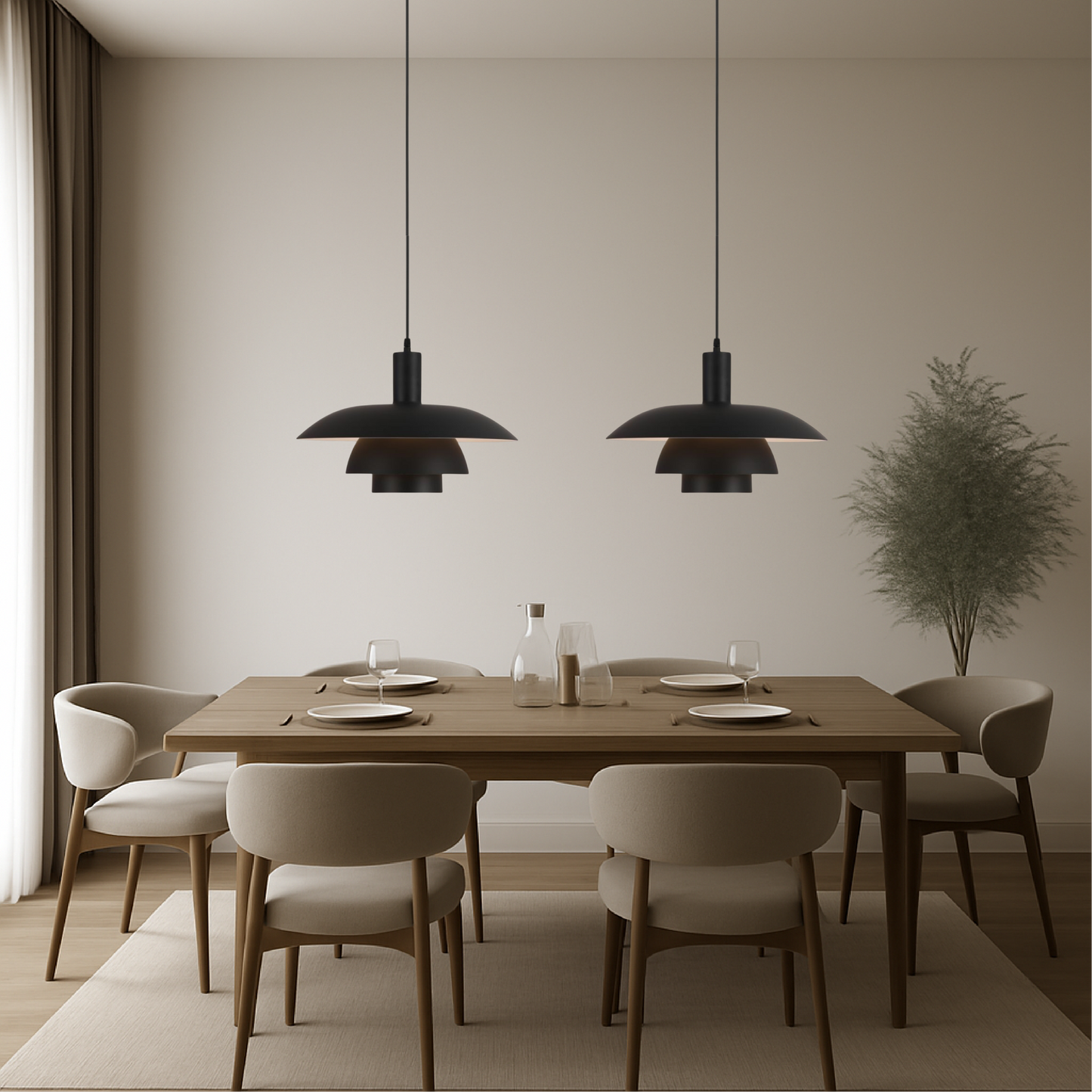 Danish Style LED Pendant Light | Minimalist Design. Dimmable & Ideal for Dining Room. Kitchen or Living Space