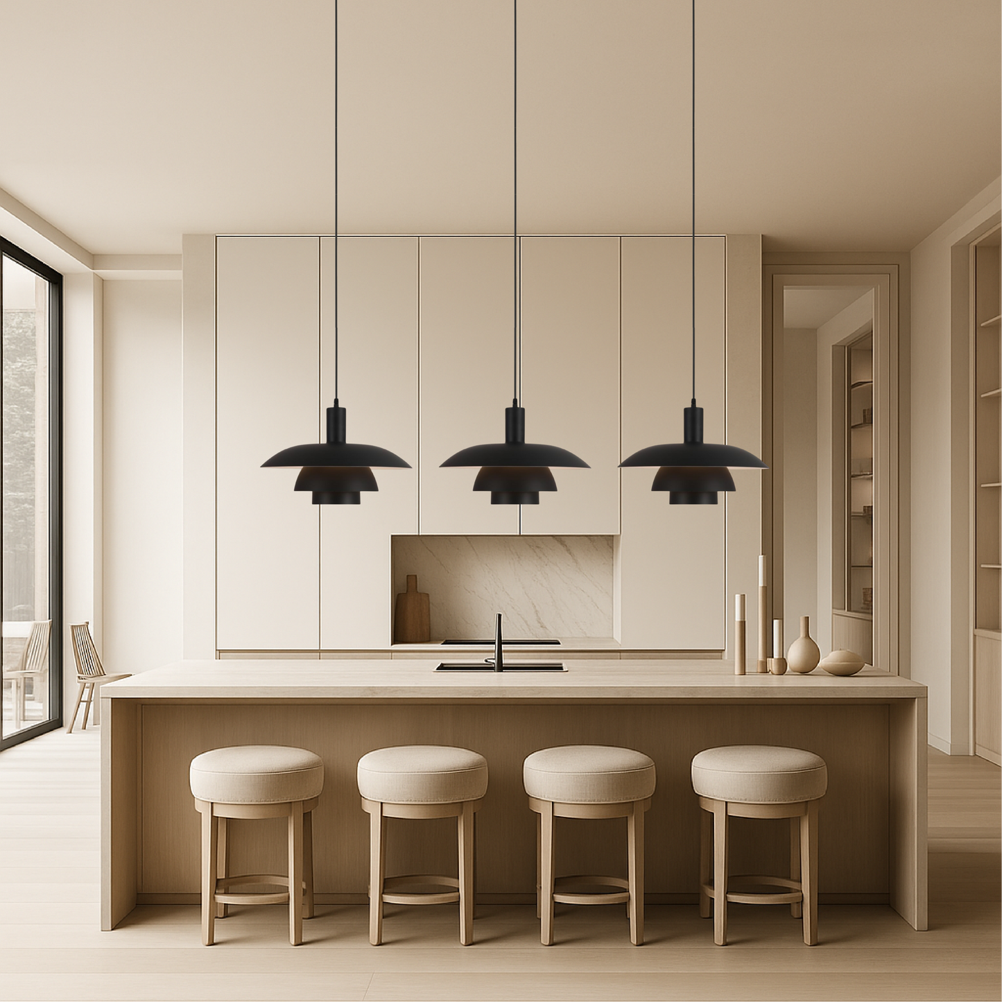 Danish Style LED Pendant Light | Minimalist Design. Dimmable & Ideal for Dining Room. Kitchen or Living Space