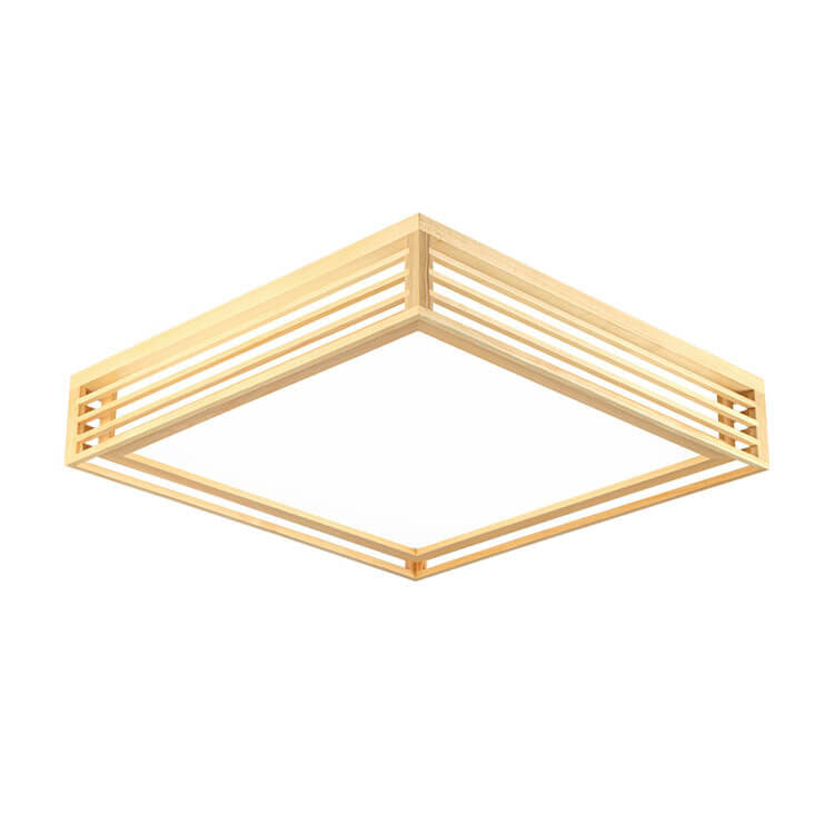 LED Flush Mount Ceiling Light | Modern Wood & Acrylic Design with Dimmable Color Temperatures for Low Ceilings & Various Rooms