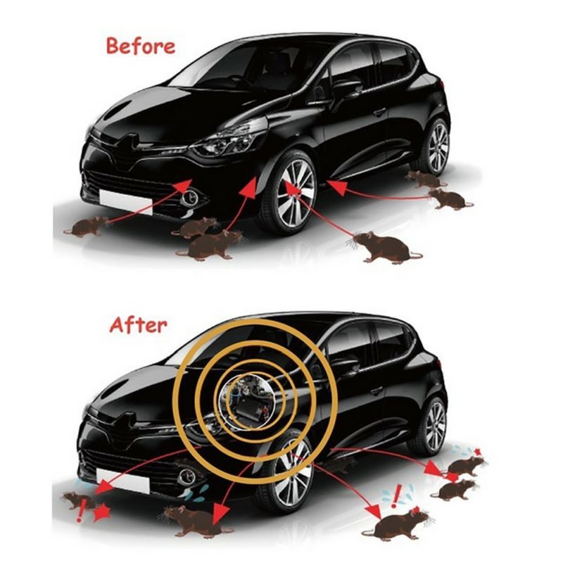 Ultrasonic Car Mice Repeller | Portable. Self-Powered & Effective for Vehicle Protection Against Rodents