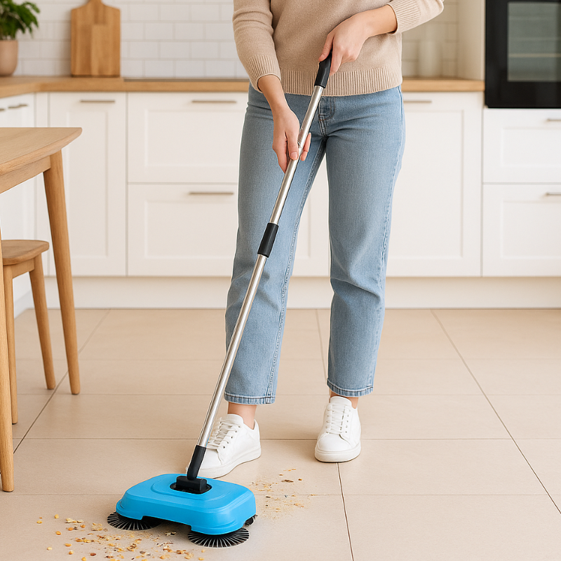 2-in-1 Vacuum Broom | Cordless, Eco-Friendly & Suitable for Tiles, Wood, and Carpets