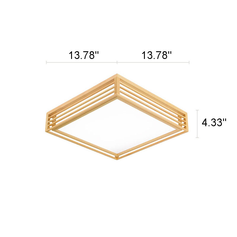 LED Flush Mount Ceiling Light | Modern Wood & Acrylic Design with Dimmable Color Temperatures for Low Ceilings & Various Rooms