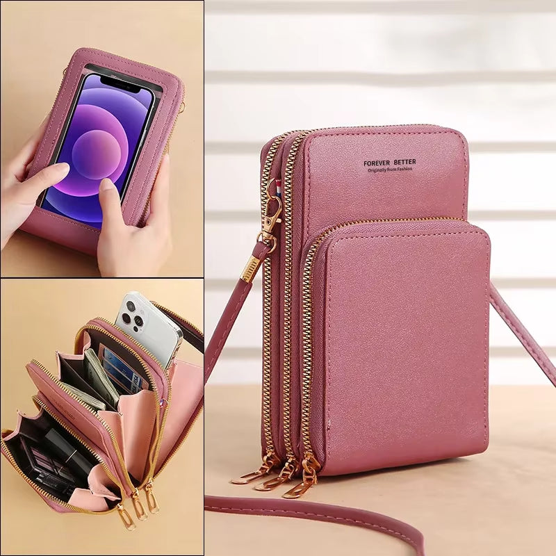 Leather Crossbody Phone Bag | Over-the-Shoulder Phone Bag