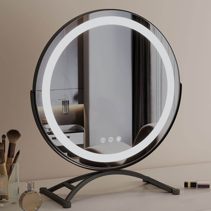 Dimmable LED Makeup Mirror | 360° Rotation. Touch Control & 3 Light Modes for Perfect Makeup Application