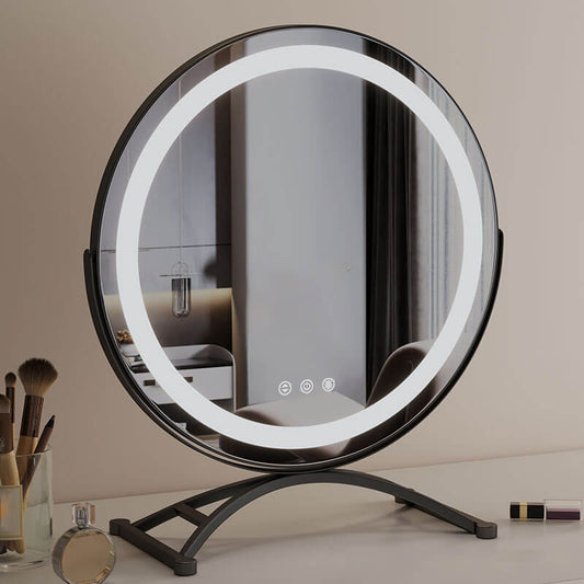 Dimmable LED Makeup Mirror | 360° Rotation. Touch Control & 3 Light Modes for Perfect Makeup Application