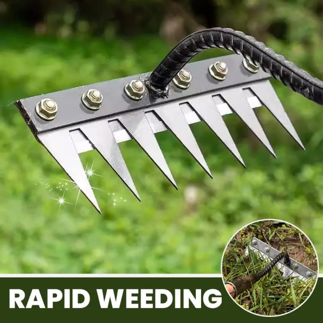 Weeding Rake | Ultra-Durable Steel Teeth & Ergonomic Handle for Effortless Garden Maintenance