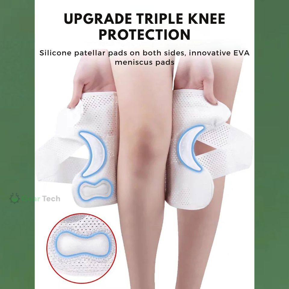 Knee Pads for Pain Relief | Support Compression Springs & Adjustable Tension Strap for Stability and Joint Protection