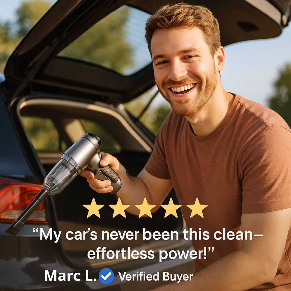 Car Vacuum Cleaner - Powerful and Compact Car Vac for Quick Cleaning