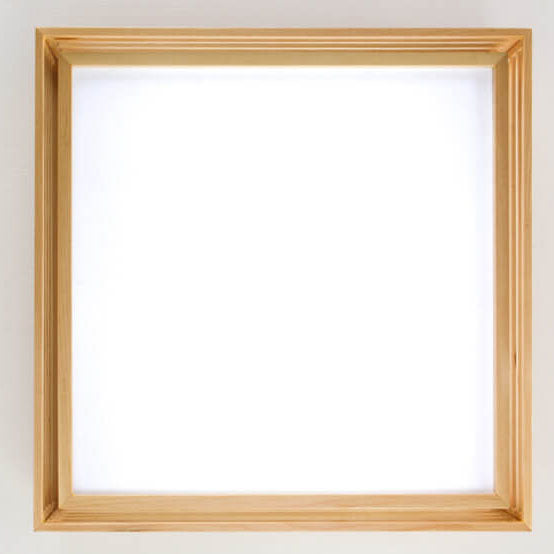 LED Flush Mount Ceiling Light | Modern Wood & Acrylic Design with Dimmable Color Temperatures for Low Ceilings & Various Rooms