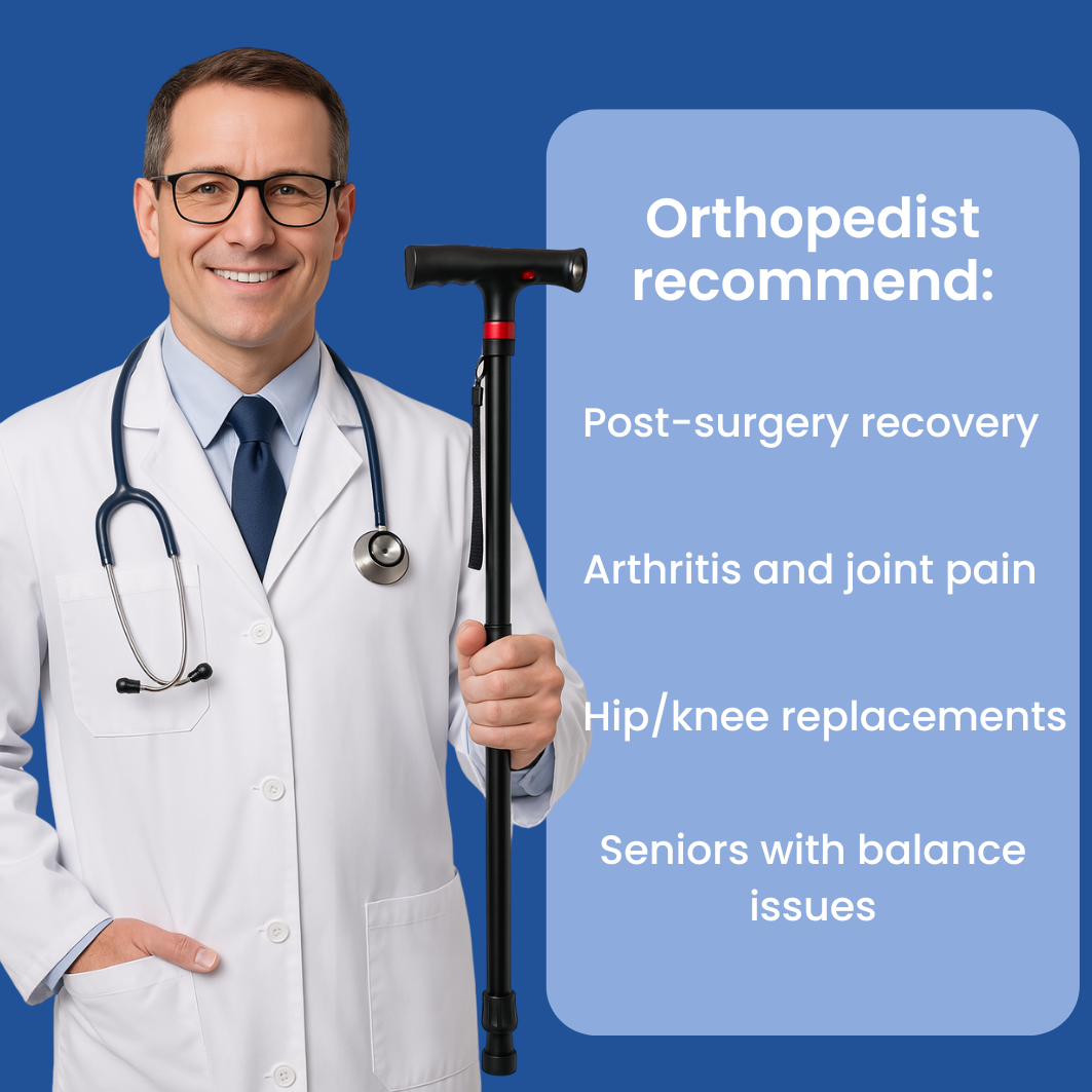 Walking Cane | Ergonomic, Lightweight Design for Seniors & Mobility Support