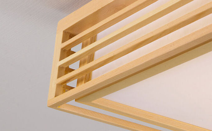 LED Flush Mount Ceiling Light | Modern Wood & Acrylic Design with Dimmable Color Temperatures for Low Ceilings & Various Rooms