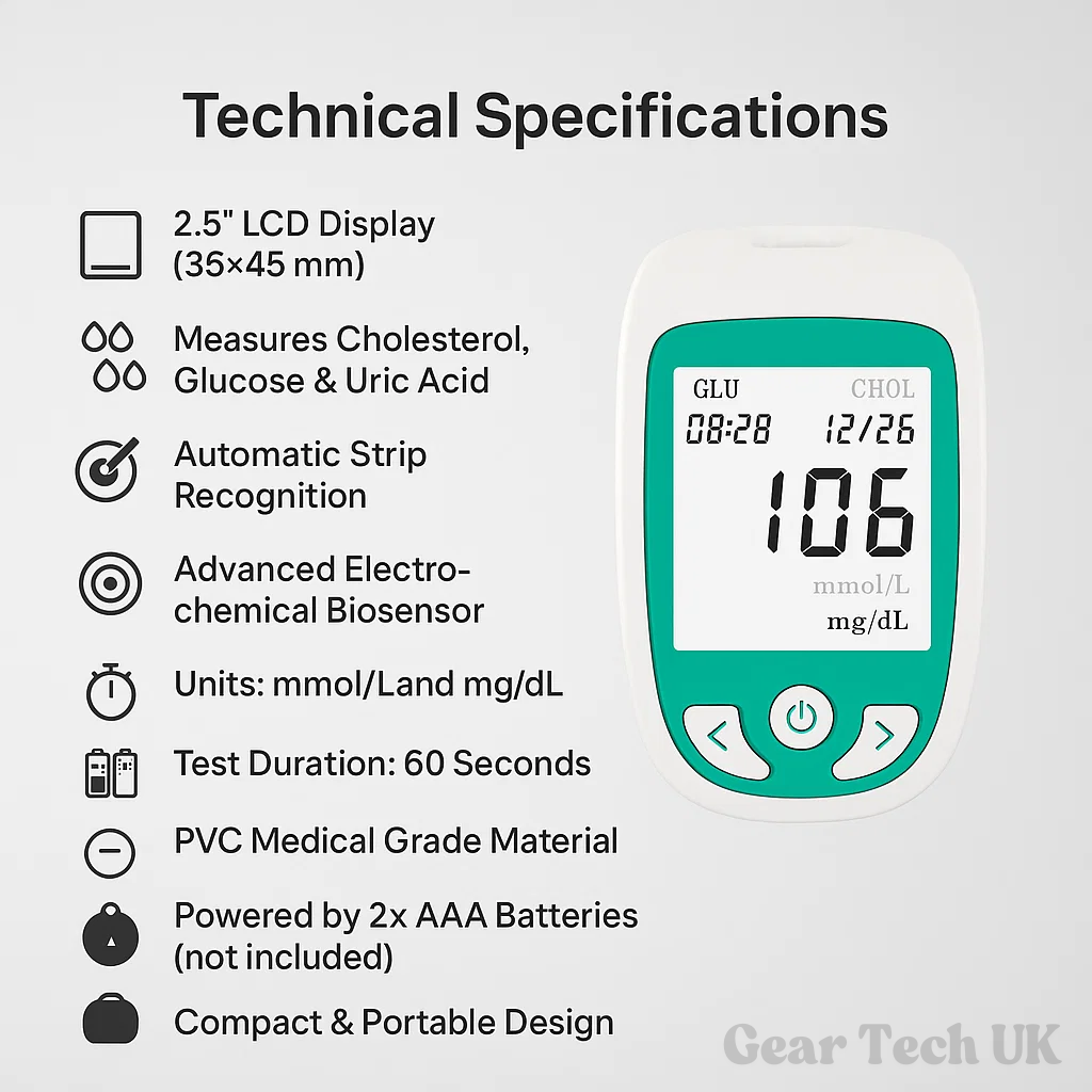 Multifunctional Analyzer Home Cholesterol Test Kit with Lancets Uric Acid Meter Glucose Meter