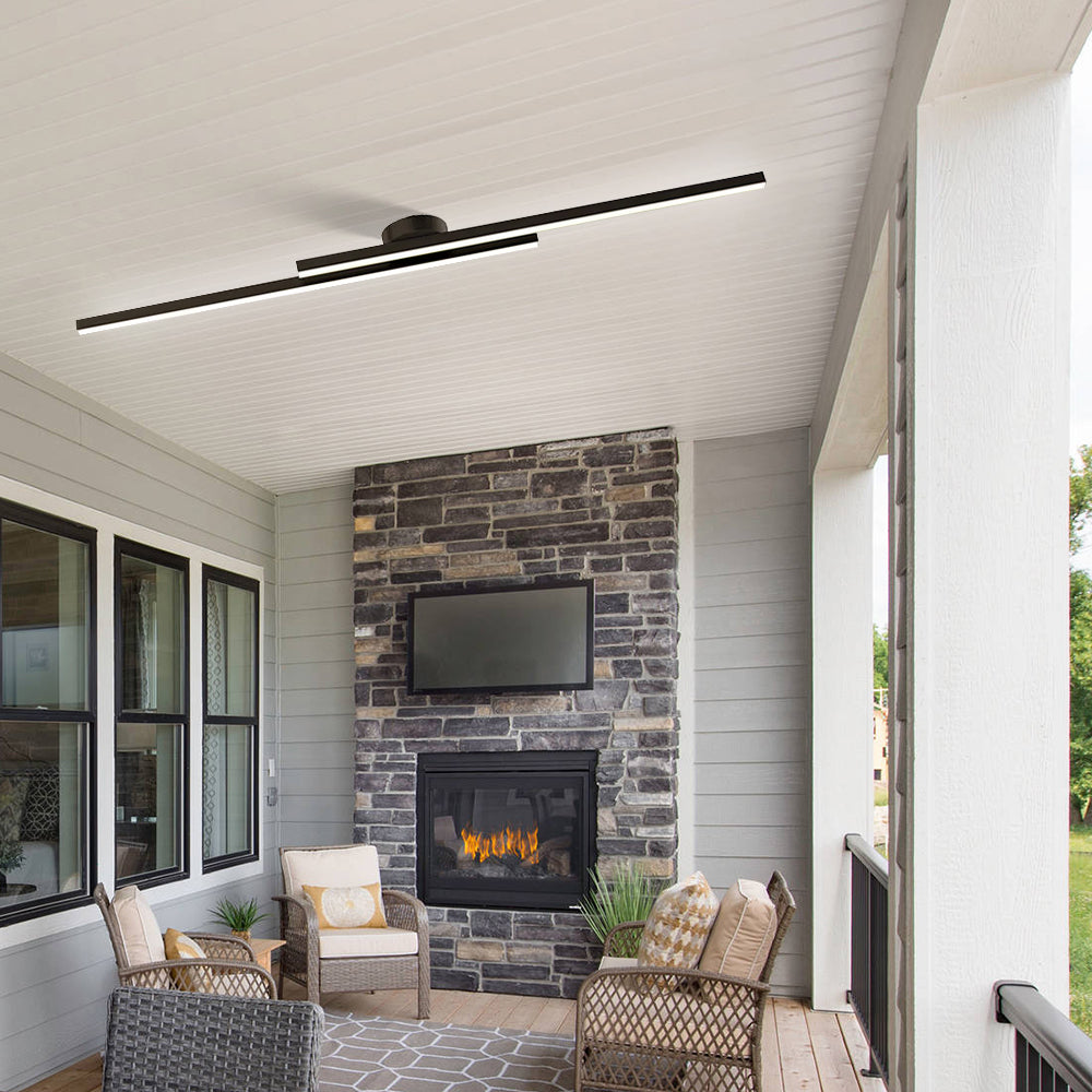 Modern Aluminium Semi Flush Mount LED Ceiling Light | Minimalist Design for Living Room. Bedroom & Hallway