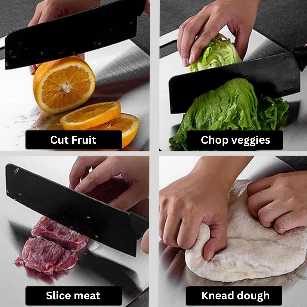 Medical Grade Titanium Cutting Board | Durable, Non-porous Surface for Safe Food Preparation & Kitchen Use