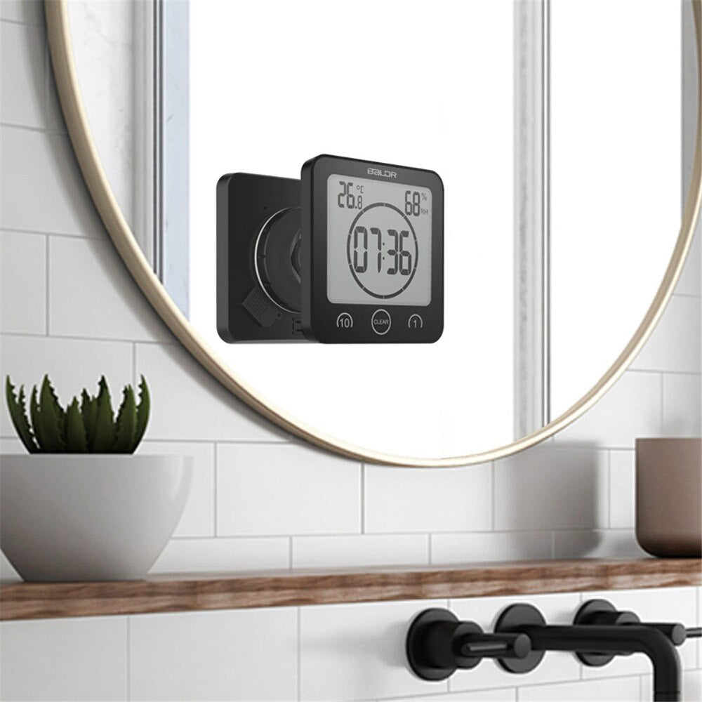 Waterproof Digital Shower Clock with Suction Cup Mount - Perfect for Timing Showers & Bathing Activities
