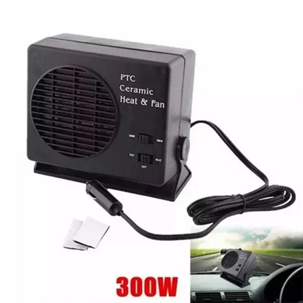 12V Ceramic Car Heater | 150W-300W Portable Fan with Automatic Thermostat for Winter Use in Vehicles