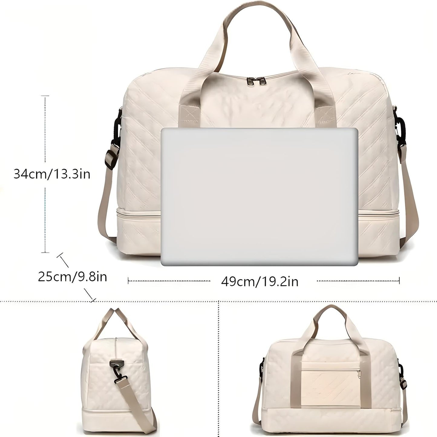 Spacious Weekender Duffle Bag | Water-Resistant, Multi-Compartment & Ideal for Short Trips and Gym Sessions