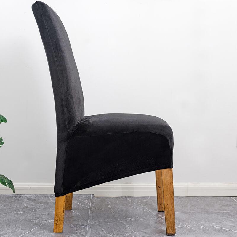 Stretch Velvet XL Size Dining Chair Covers x4 | Soft. Stretchable & Non-Slip for Home Dining Room Decoration