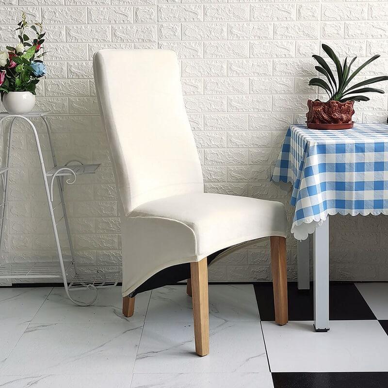 Stretch Velvet XL Size Dining Chair Covers x4 | Soft. Stretchable & Non-Slip for Home Dining Room Decoration