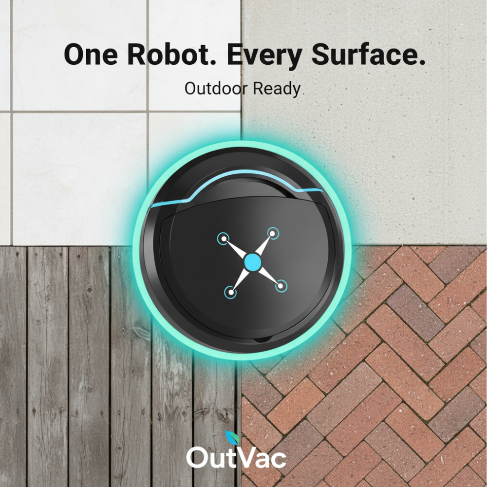 OutVac - Effortless cleaning for patios, decks, and gardens.