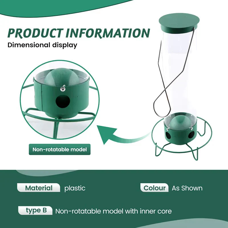 Squirrel Proof Bird Feeder | Heavy-Duty Metal, Multi-Feeding Ports & Ideal for Backyard Birdwatching