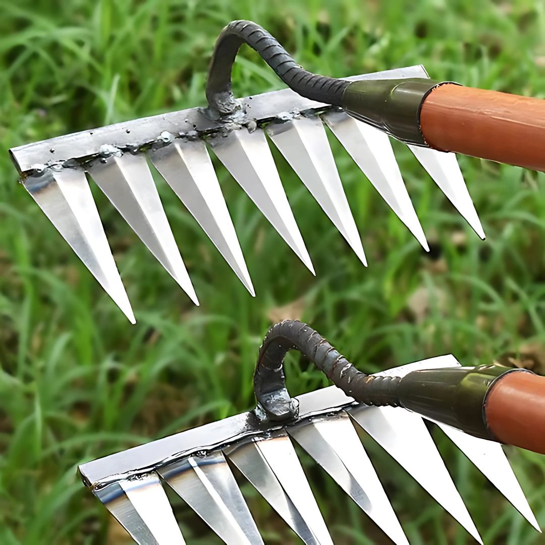 Weeding Rake | Ultra-Durable Steel Teeth & Ergonomic Handle for Effortless Garden Maintenance