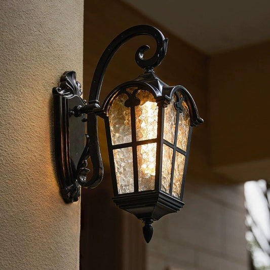 Solar Waterproof Outdoor Wall Light | Vintage Design with Remote Control for Porch. Patio & Garden Use