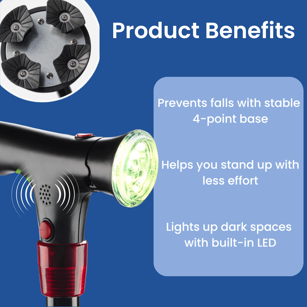 Walking Cane | Ergonomic, Lightweight Design for Seniors & Mobility Support