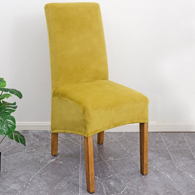 Stretch Velvet XL Size Dining Chair Covers x4 | Soft. Stretchable & Non-Slip for Home Dining Room Decoration