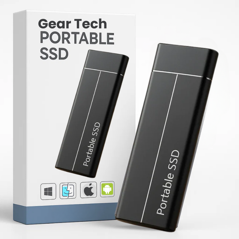 Portable SSD External Hard Drive 4TB 8TB 16TB – High Speed USB 3.1 Type-C Storage for Laptop, MacBook, Desktop & Windows PC