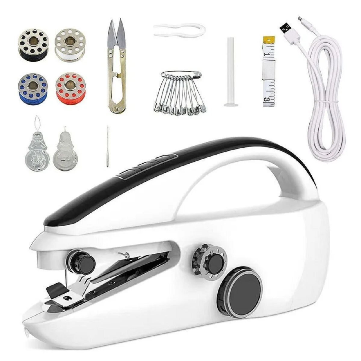Handheld Mini Sewing Machine for Crafting & Mending - Portable Stitching Tool for Quick Repairs and DIY Projects