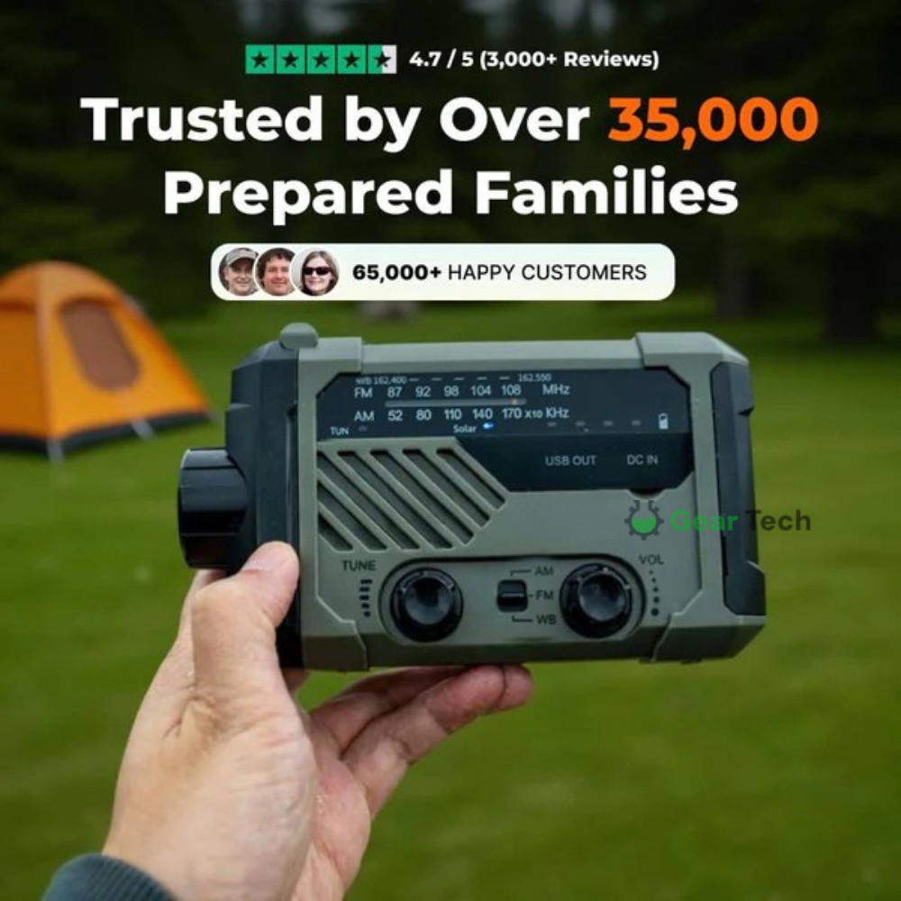 Multifunctional Wind Up Radio | Waterproof, Shock-Resistant & Ideal for Emergencies and Outdoor Adventures