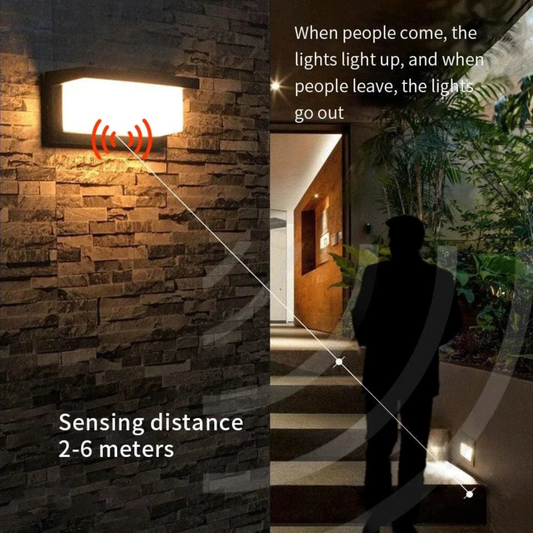 Outdoor Wall Light | Waterproof LED Lantern with PIR Motion Sensor | Ideal for Patios, Porches & Walkways