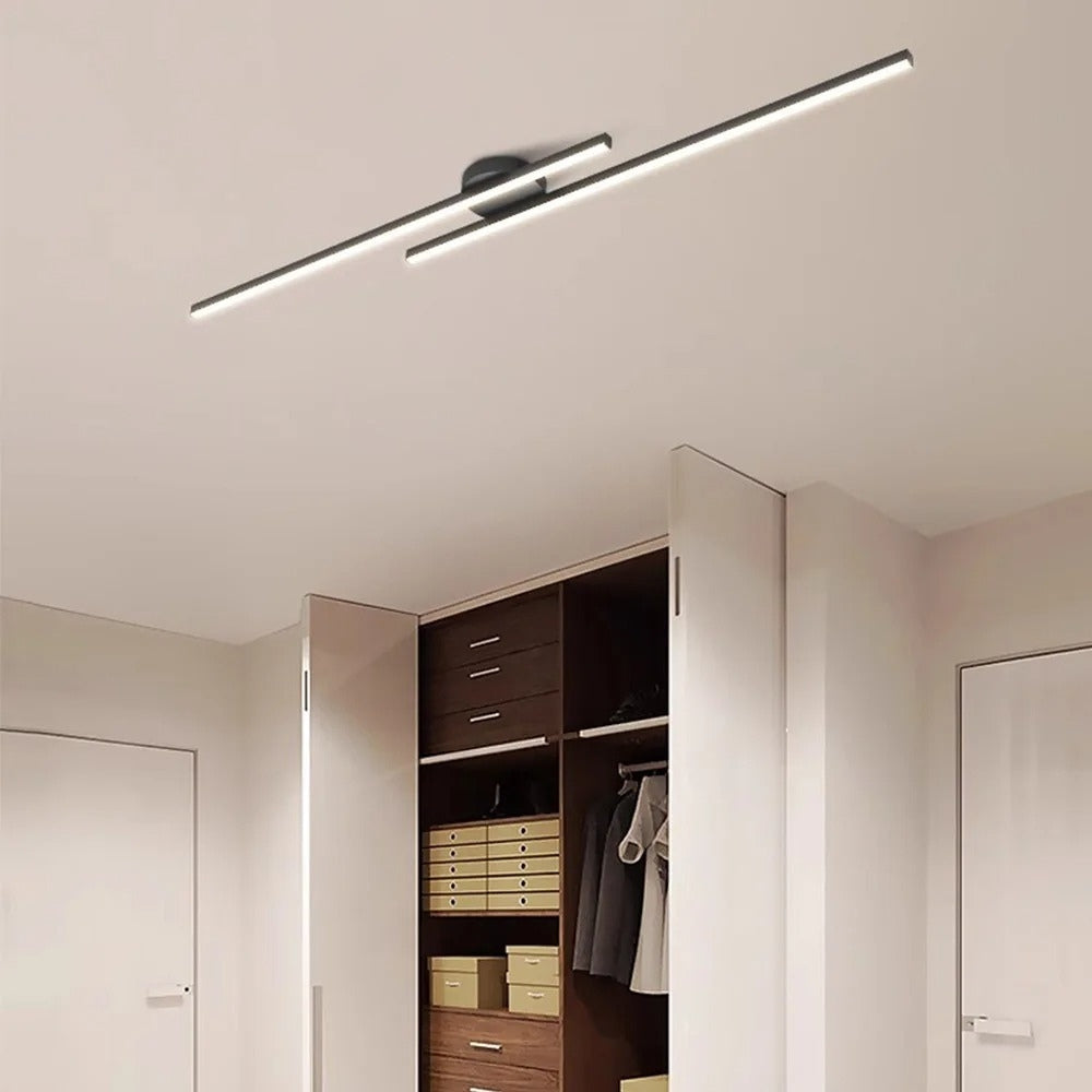 Minimalist Modern Hallway Lights β Long Strip Linear Ceiling Lamp, Close-to-Ceiling Chandelier, Remote Dimmable for Home Interiors