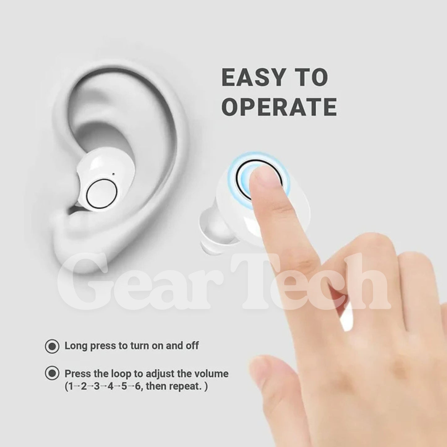 Bluetooth Hearing Aids – Rechargeable In-Ear Digital Hearing Aid with App Control | Discreet, Lightweight & Budget-Friendly for Adults & Seniors