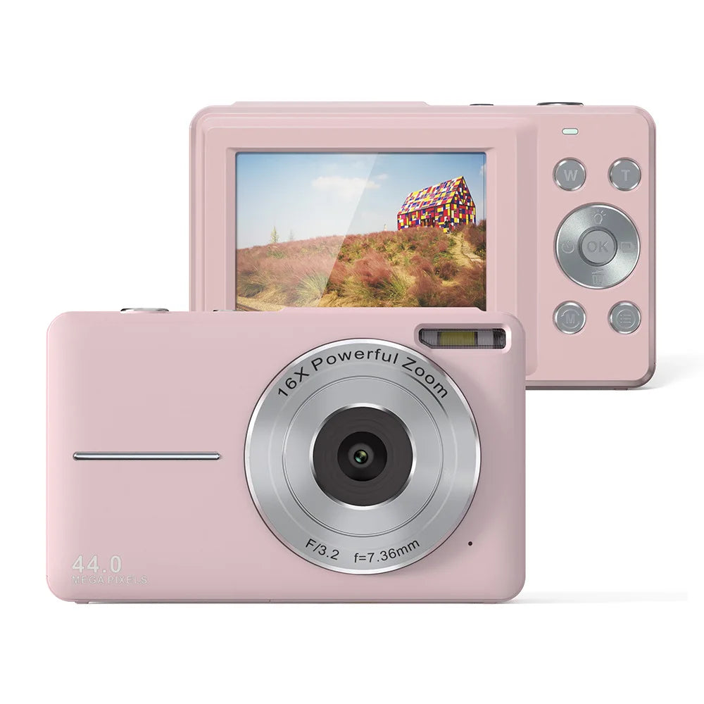 Portable Digital Camera 1080P 44MP with 16X Zoom β Compact Vlogging Camera with LCD Screen, Rechargeable, Perfect for Teens and Students