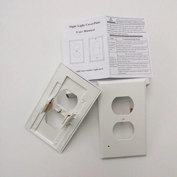 Pack 4x LED Night Light Outlet Cover | Energy-Efficient, Automatic Sensor & Safe for Kids' Rooms