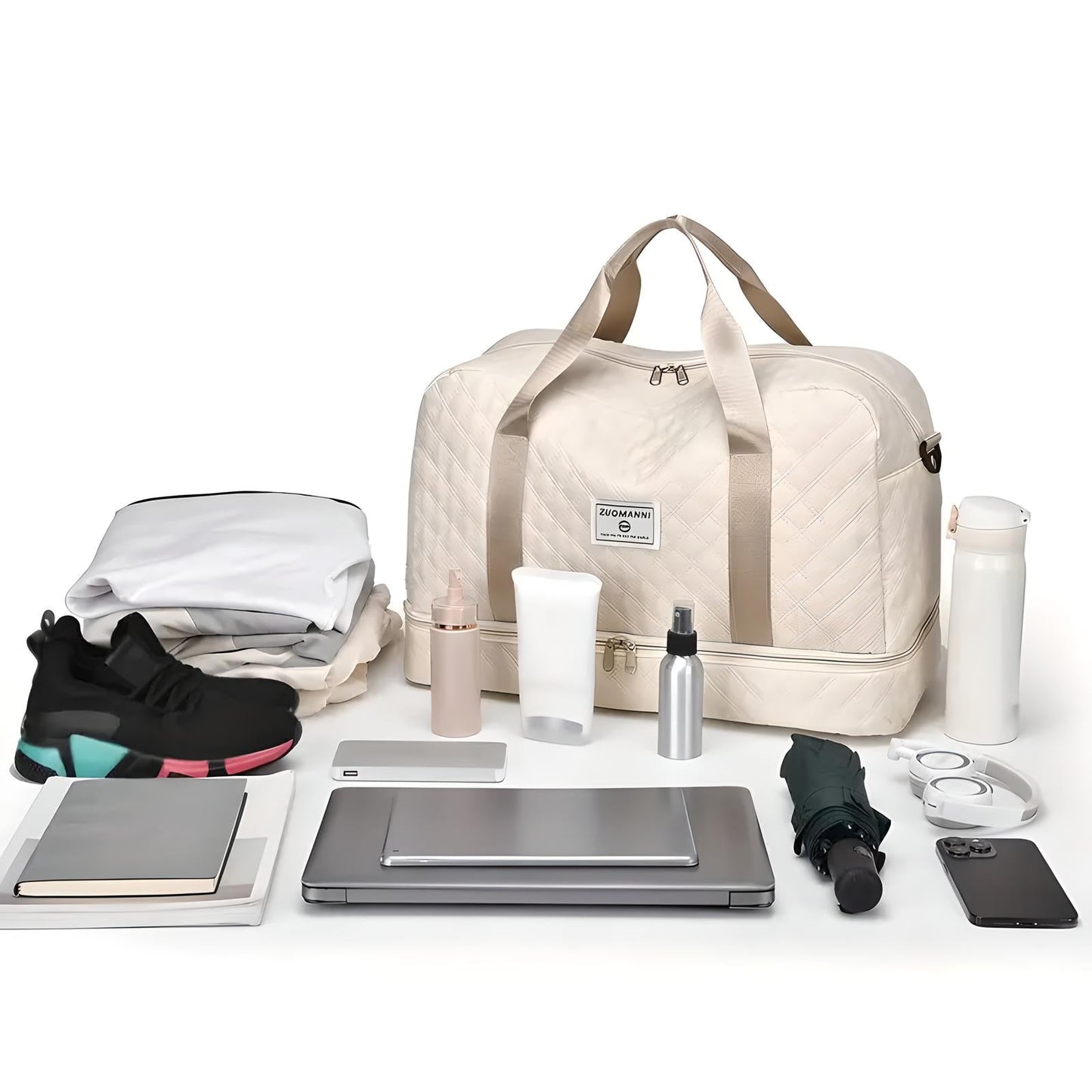 Spacious Weekender Duffle Bag | Water-Resistant, Multi-Compartment & Ideal for Short Trips and Gym Sessions
