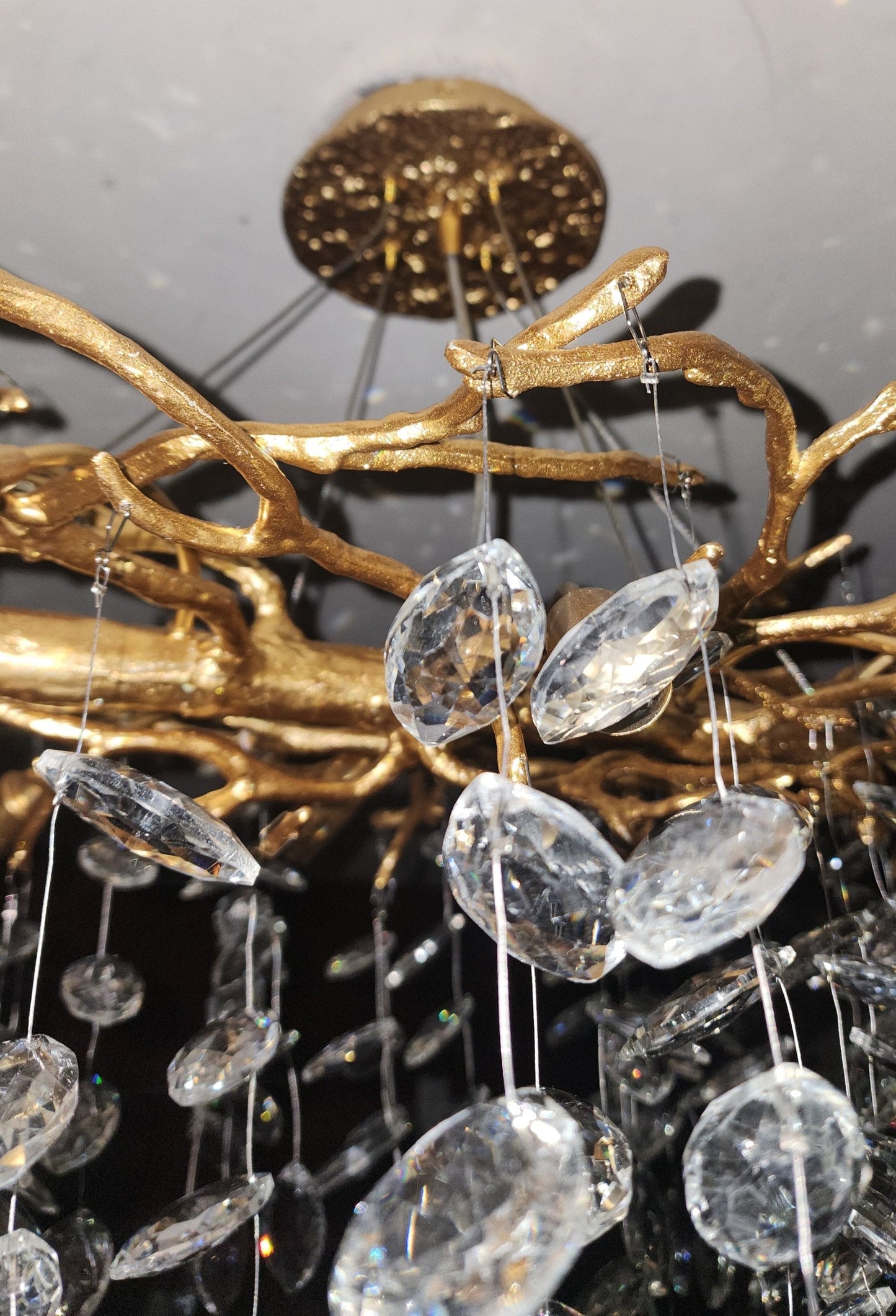French Style Crystal Chandelier with Branch Design for Living Room & Dining Room Lighting