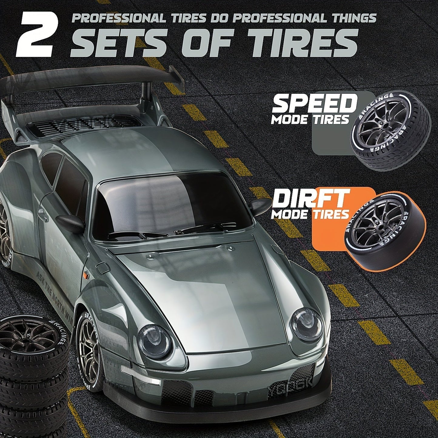 1:24 RC Drift Car | 4WD, LED Wheels & USB Rechargeable for Indoor and Outdoor Racing Fun