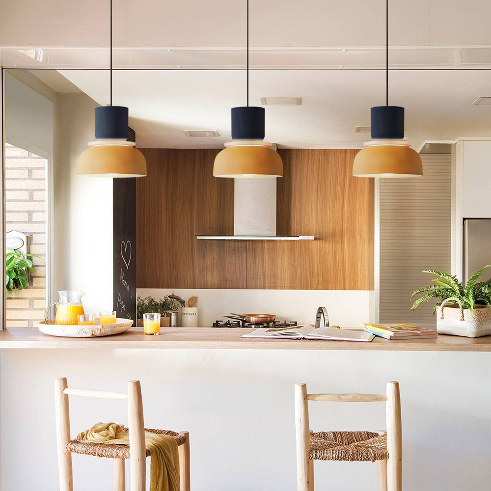 Nordic Color Block Pendant Light Fixture - Modern Hanging Lamp for Kitchen & Dining Room